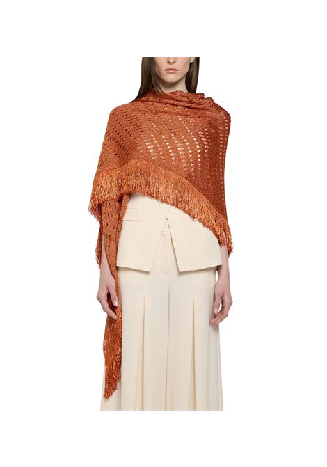 Scialle Simona Corsellini donna SLO0401 Arancione traforato lurex frange SIMONA CORSELLINI | Scialle | SLO04010716
